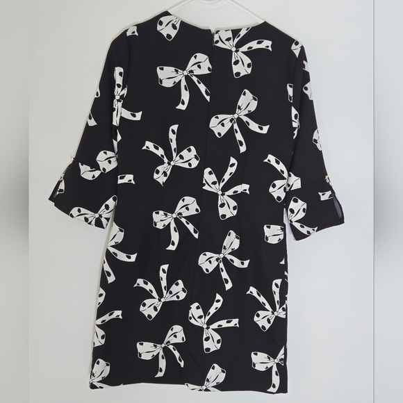 Banana Republic Black Long Sleeve Dress with Bow Design Size 2 - Picture 6 of 8